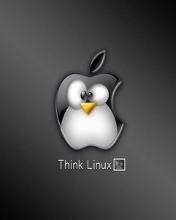 Pinguinito de Linux dentro de manzana